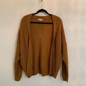 mustard yellow knit cardigan